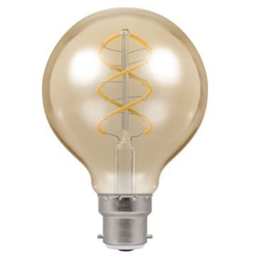 LED G80 Spiral Filament Antique • Dimmable • 6W • 2200K • BC-B22d • Stock Code: 6614