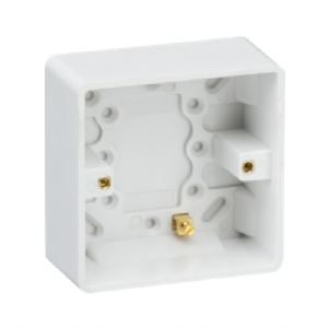Browse Curved Edge Single 35mm Pattress Box with Earth Terminal Code: CU1700