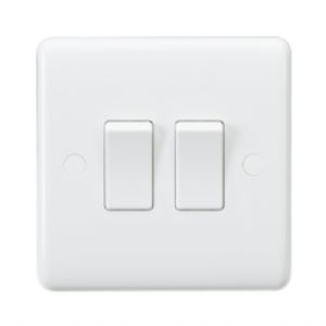 Browse Curved Edge White Plastic 10A Switches