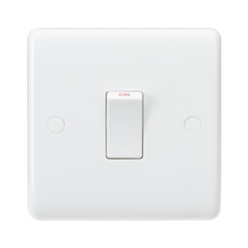 Curved Edge White Plastic 20A Switches