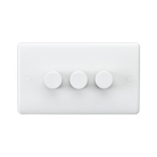 Curved Edge White Plastic Dimmer Switches