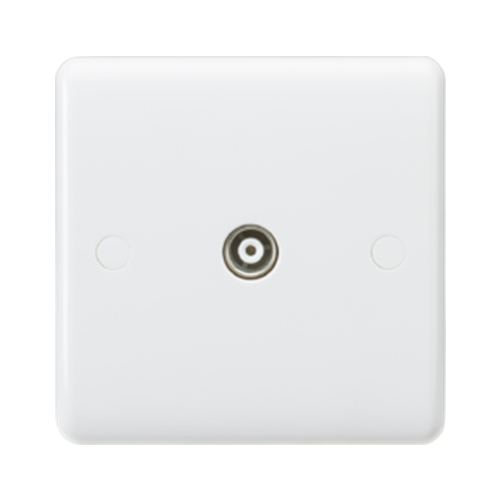 Curved Edge White Plastic Media Outlets