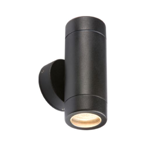 IP65 35W GU10 Aluminium Black Powder-coated Up/Down Wall Light Code: WALL2LBK
