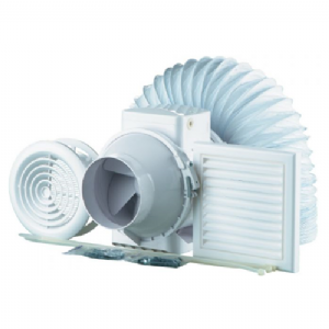 Browse Blauberg Turbo Bathroom Shower Fan Kit 100mm with Timer Code: KIT-TURBO-E-100-T-DPR
