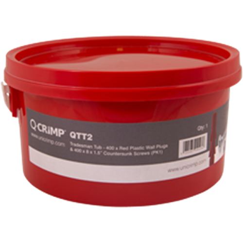 Red Plugs and 8x1/2 Screws Trade Tub