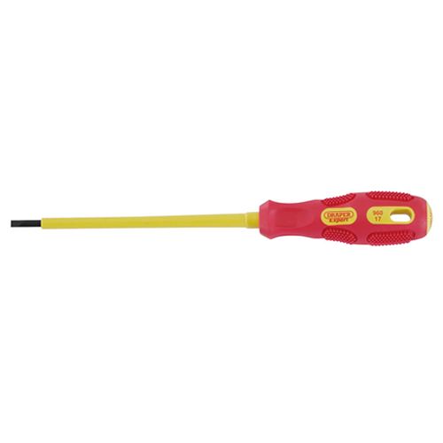 VDE Approved Fully Insulated Plain Slot Screwdriver, 3.0 X 100mm (Display Packed)