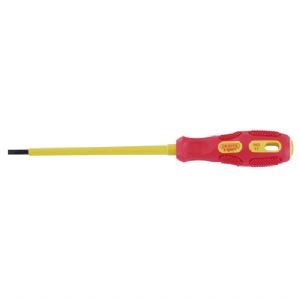VDE Approved Fully Insulated Plain Slot Screwdriver, 3.0 X 100mm (Display Packed)