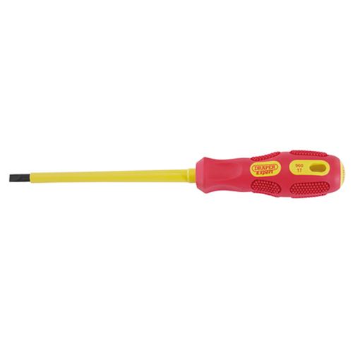 VDE Approved Fully Insulated Plain Slot Screwdriver, 5.5 X 125mm (Display Packed)